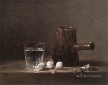 Verre à eau et cruche Jean Baptiste Simeon Chardin Nature morte Peinture à l'huile